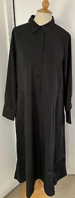 £23 • Buy Fabulous Monki Size Medium Jet Black Maxi Shirt Dress New & Tagged