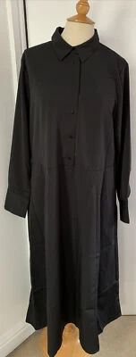 £23 • Buy Fabulous Monki Size Medium Jet Black Maxi Shirt Dress New & Tagged