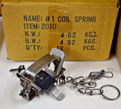 12 Bridger #1 Coil Spring Traps New Raccoon Skunk Muskrat • $89.95