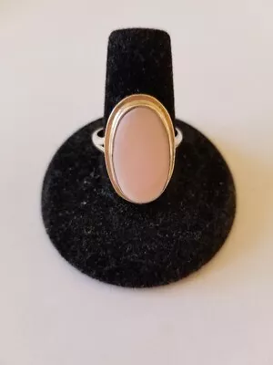 ABALONE SHELL  PINK  STERLING SILVER 925     OVAL RING   Size 7 • $25
