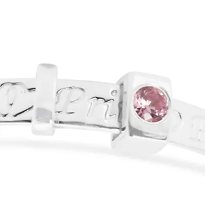 925 Sterling Silver Baby  Little Princess Christening Bracelet Pink CZ • £14.99