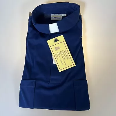 M3 Men's Clergy Tab Short Sleeve Navy Blue Sz 15 Shirt Pastor Preacher Minister • $24.99