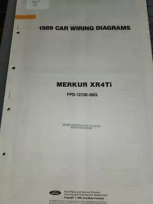 1989 Merkur XR4Ti Wiring Electrical Diagrams Manual • $17.99