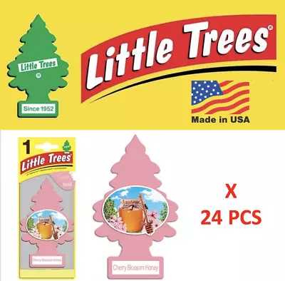 Little Trees Cherry Blossom Honey Freshener Air 10476 MADE IN USA Pack Of 24 • $35.01