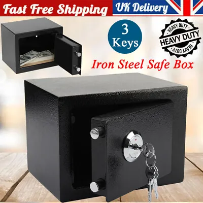 Security Box 4.6L Deposit Money Cash Jewelry Home Safety Secure Locker  W/ 3Keys • £26.47