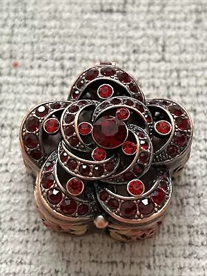 RUCINNI Swarovski Crystal/ Enamel Trinket Box- Red-BEAUTIFUL!! • $29.99