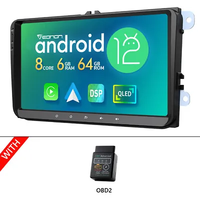 $297.51 • Buy OBD+VWA12S Android 12 9  QLED Car Play Stereo Radio For VW Passat B6 Golf Tiguan