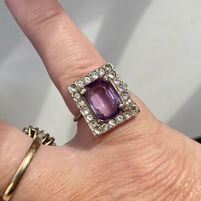 £165 • Buy 14ct Gold Amethyst Spinel Ring 4.67g Vintage 14k 585 Size L