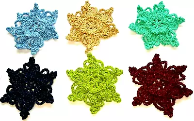 6 Christmas Snowflakes Crochet Christmas Snowflake Crochet GARLAND Stars Flowers • $14.80