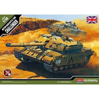 Academy Hobby 13007B Challenger British Main Battle Tank 1:48 Plastic Model Kit • £18.59