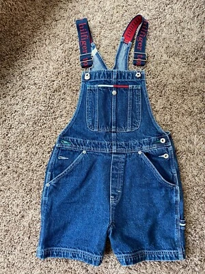 $39.99 • Buy Vintage Tommy Hilfiger Bib Overall Shorts CARPENTER  LOOP Logo Straps Youth XL