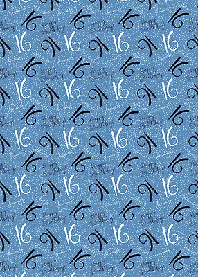2 Sheets 16th Birthday Blue Wrapping Paper Age 16 Male Hooray Celebrate (PA-W251 • £2.49