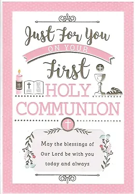 First Holy Communion Girl Greeting Card 7 X5  Religious • £1.99