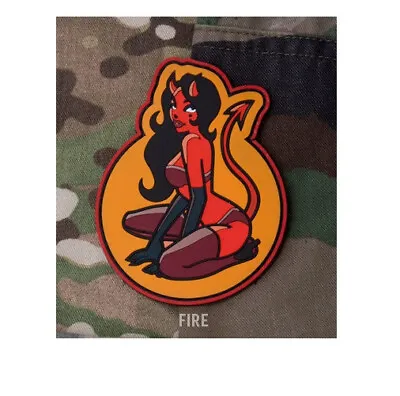 Milspec Monkey MSM Morale Patch - DEVIL GIRL- FIRE RED Color In PVC Rubber -NEW • $8.95