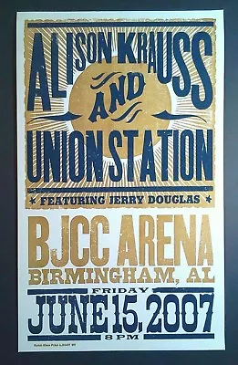 $89 • Buy ALISON KRAUSS Hatch Show Print BIRMINGHAM BJCC Arena 2007 Concert Poster Allison