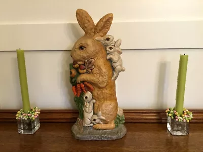 $475 • Buy Vaillancourt Folk Art Chalkware Rabbit Statement Piece  Mrs. Warren's Family 