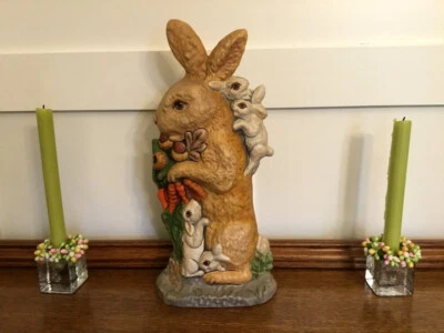 $475 • Buy Vaillancourt Folk Art Chalkware Rabbit Statement Piece  Mrs. Warren's Family 
