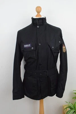 $370.58 • Buy New BARBOUR INTERNATIONAL X TRIUMPH Rocket Black Wax Jacket Size Large 40/50 A7