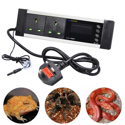 LCD Digital Thermostat Reptile Snake Aquarium Day/Night Timer Temp Controller • £25.92