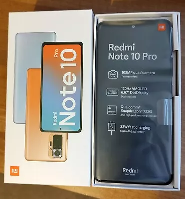 Xiaomi Redmi Note 10 Pro - 128GB - Onyx Grey Dual SIM (Unlocked) Smartphone • £110