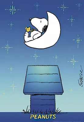 Peanuts - Glow In The Dark - TV Poster / Print (Snoopy Sleeping On Moon) • $15.99