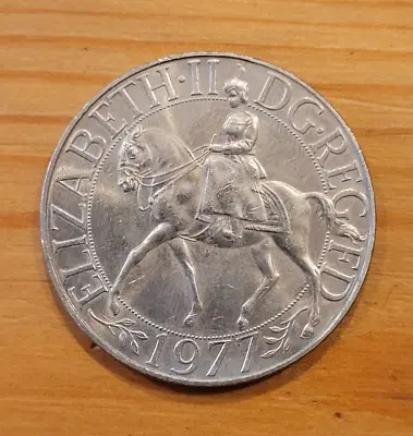 1977 Queen Elizabeth II Silver Jubilee Crown 25p UNC In Midland Bank Coin Pouch • £3.49