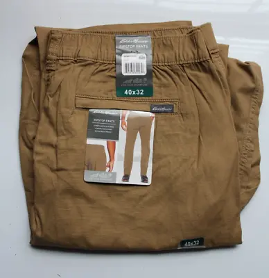 NWT ** Eddie Bauer Men's Ripstop Outdoor Pants Color Khaki Size 40 X 32 MSRP $70 • $22.95
