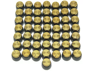 Pack Of 50 Guitar AMP Knobs Black W/ Gold Top Fits Marshall Amplifiers • $23.99