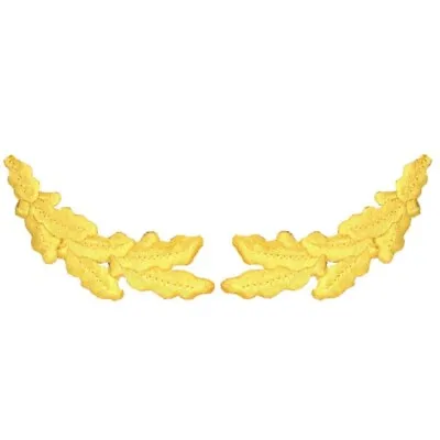 Yellow Scrambled Eggs Patch Set - Military Captain Oak Leaves 3.75  (Iron On) • $3.50