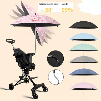 Universal Baby Parasol Sun Shade Umbrella Canopy Pram Buggy Push Chair UPF50+ • £11.45