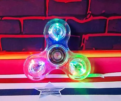 Fidget Spinner LED Light Up Clear Stress Relief Toys ADHD Anxiety Relief Toys. • £4.99