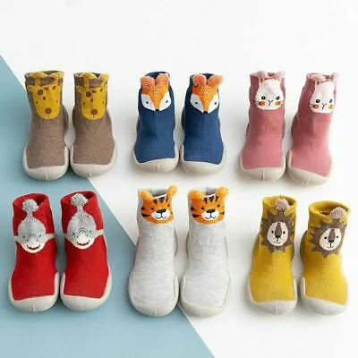 Kids Baby Girl Boys Toddler Anti-slip Slippers Socks Cotton Shoes Winter Warm UK • £5.74