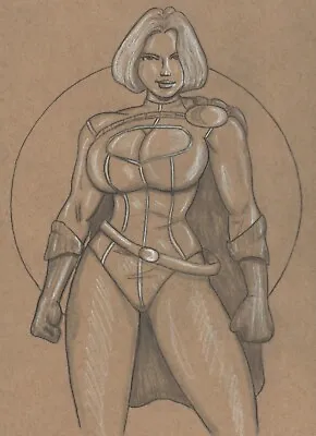 Female Figure Powergirl Drawing Pencil Artist Jerome Cadd • £63.25