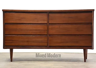 Walnut Mid Century Modern Dresser By Bassett • $2200