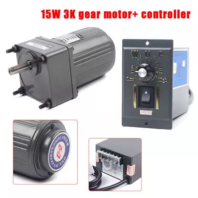 15W AC Gear Motor Electric Single-phase Motor Reduction Ratio 1:3 110V 450RPM  • $66