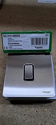 GU1414BSS Schneider Ultimate Plate Switch 1 Gang Intermediate Screwless • £15