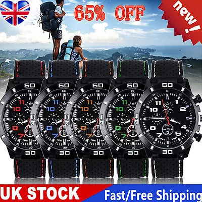 Men Sport Watch High-end  Strap Military Wrist Watch Waterproof Digital Watch • £4