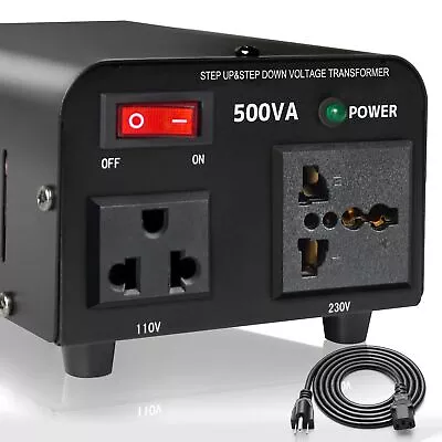 Yinleader 500W Voltage Transformer Power Converter110V To 220V220V To 110V St... • $47.81