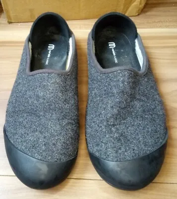 Mahabis Classic Women's Slippers EU 43 Slip On Wool Comfort Shoes Black Gray • $25.99