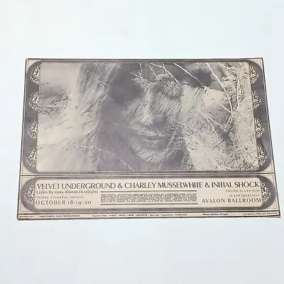 Velvet Underground & Charley Musselwhite 1968 Family Dog Avalon Ballroom Poster • $265.50