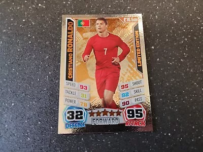 Match Attax World Cup 2014 Le3 Cr7 Cristiano Ronaldo Bronze Limited Edition Mint • £4.75