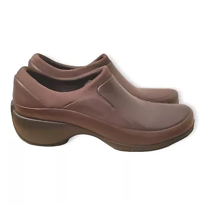 Merrell Spire Stretch Clog Shoes Adult 7US Brown Leather Slip On Womens Qform • $31