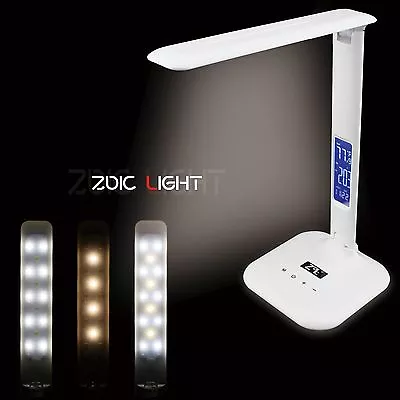 Rotatable LED Desk Table Lamp Night Reading Learning Light Display Alarm Clock • $40.56