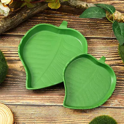 Leaf Shape Reptile Feeding Dish Terrarium Vivarium Turtle Lizard Food Water Bowl • $8.42