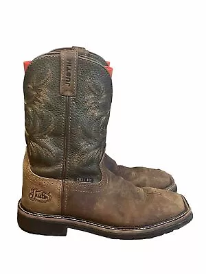 Justin Men's Driller Western Work Boots Steel Toe Men’s Size 8.5d Style Se4688 • $47.99