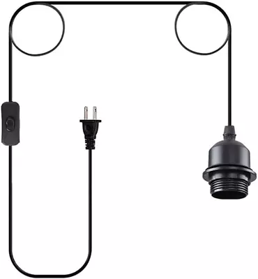 15 Feet Plug In Pendant Light Black Extension Hanging Lantern Cord Cable With I • $13.89