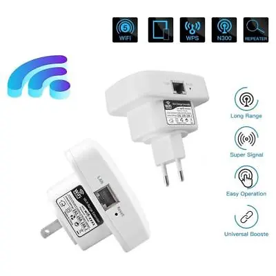 WiFi Signal Repeater Extender Range Booster Internet Network Amplifier EU Plug B • £11.62