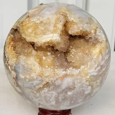 1440g Natural Cherry Blossom Agate Sphere Quartz Crystal Ball Healing • $1.25