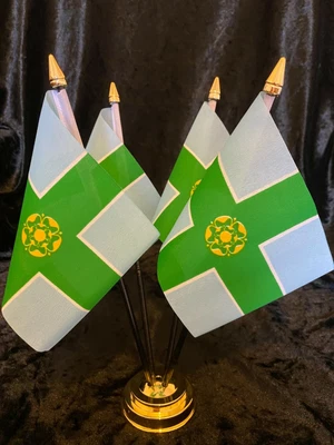 £10.95 • Buy Derbyshire Derby County 4 Flag Flags Desk Top Table Display Centrepiece Office