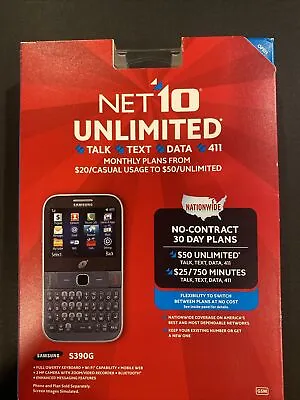 Net10 Wireless Samsung S390G Cell Phone Black NO CONTRACT New Sealed! • $29.95